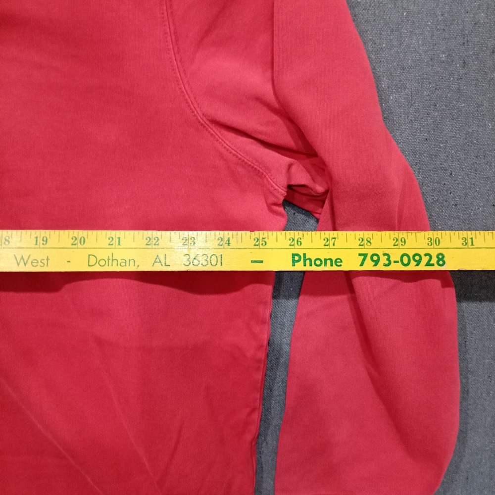 Orvis Mens XL Red Long Sleeve Polo Shirt Cotton Shooting Patches Outdoor Rugged - Picture 5 of 9